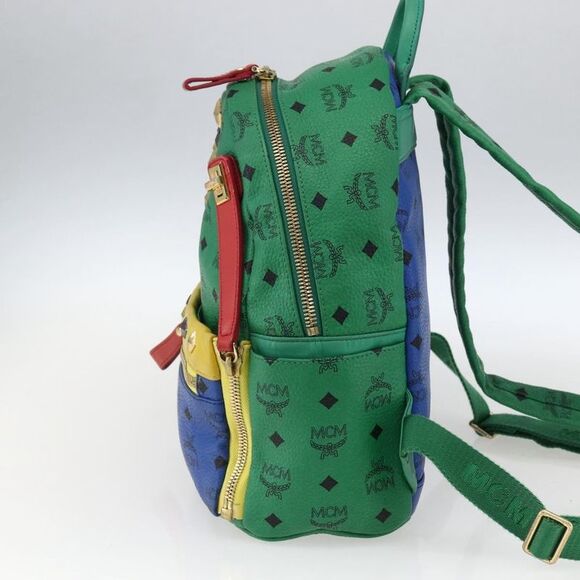 MCM Vintage Vicetos Backpack Pvc Leather Multicolour Pvc Backpack Bag - Picture 4 of 16